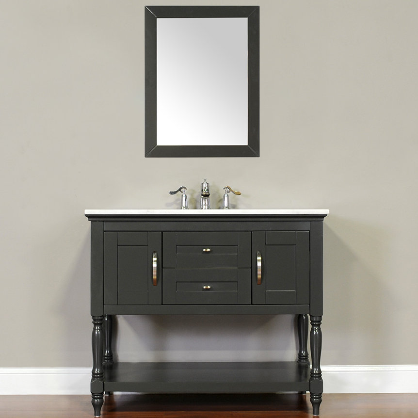 Alya Bath Hampton 42" Single Contemporary Bathroom Vanity Set with